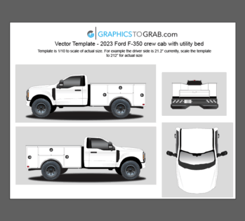 Vector Template - 2023 Ford F-350 single cab with utility bed